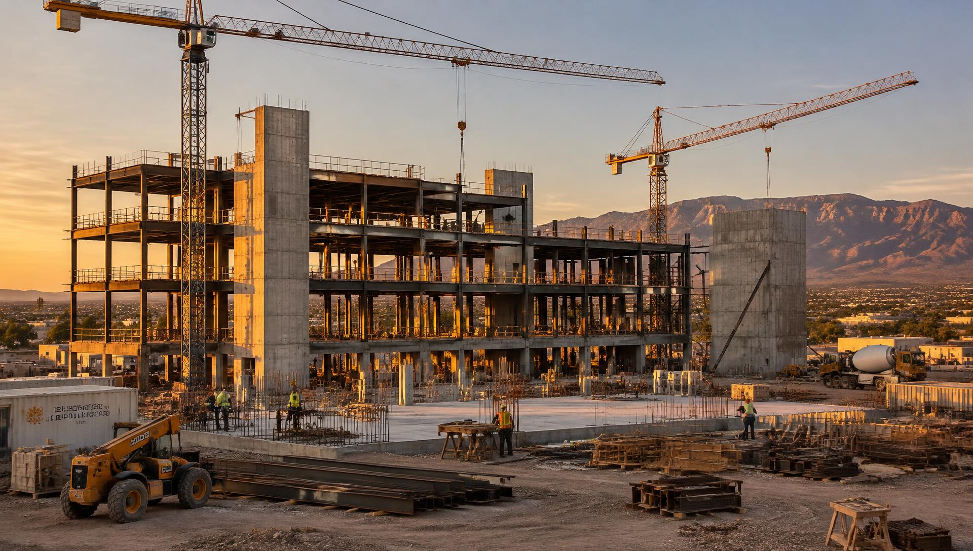 Commercial building under construction in New Mexico